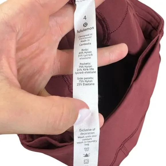 Lululemon Speed Up Leggings Mesh Panels Full Length Mid Rise 28" Savannah Brown - Picture 14 of 14